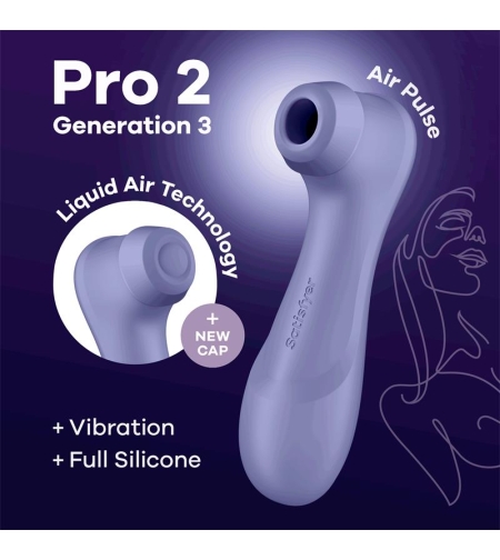 Вижте по-голямо 
Изтегляне на всички изображения 
SATISFYER Pro 2 Gen 3 Технология за течен въздух Засмукване и вибрация Лилав