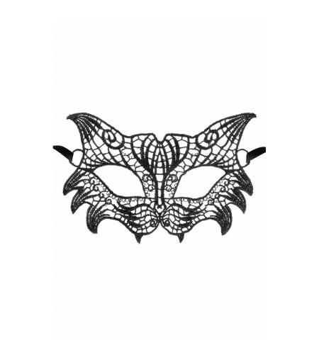 Маска за очи - Черна с формата на котка Shhh Blindfold Maskarade