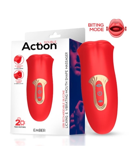 Клиторен стимулатор Ember Licking and Vibrating Mouth Shape Massager