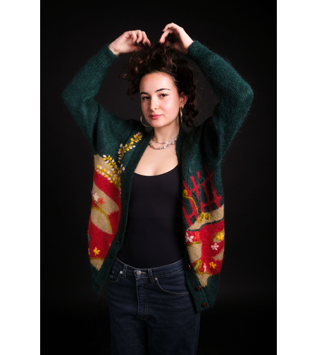 Винтидж ръчно плетена жилетка