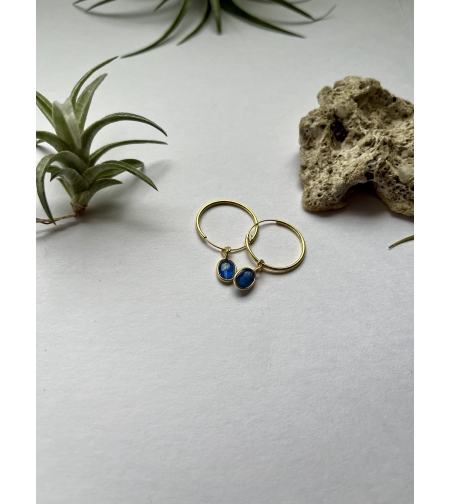 Gold plated kyanite hoops