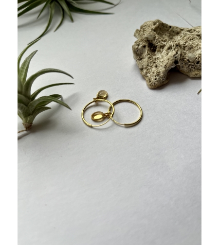 Gold plated citrine earrings