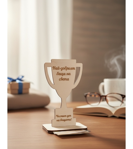 Дървена купа с място за парична сума