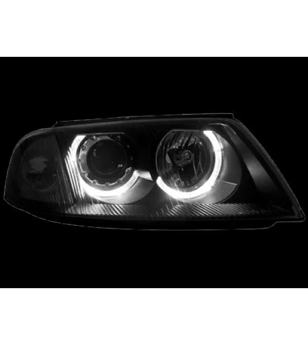 Кристални фарове Angel Eyes VW PASSAT B5.5 (01-05) - черни