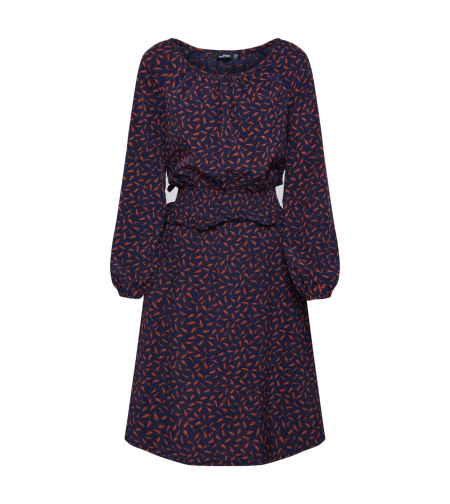 Рокля Feather Print Midi Dress with Shirred Waist Women Boohoo