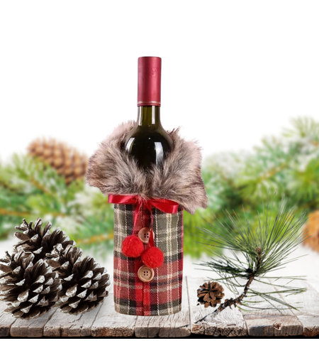 Коледно палтенце за винени бутилки