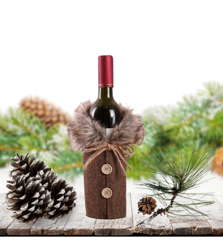 Коледно палтенце  за винени бутилки