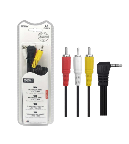 Аудио кабел - 1528C - жак 3,5 мм мъжки/3xRCA мъжки - 1,5 м - 096186