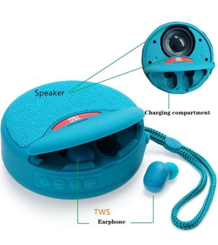 Безжична Bluetooth тонколона със слушалки - TG-808 - 883808 - Светло синя