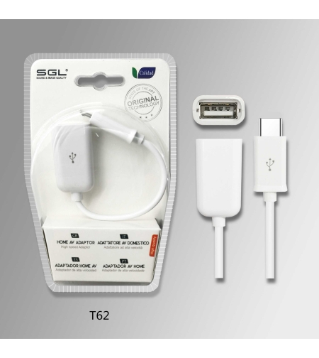 Кабел Usb Type C мъжки - USB A женски - T62 - 191230