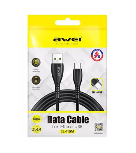 Кабел и данни за зареждане - Micro USB - CL -115M - 1M - AWEI - 887813