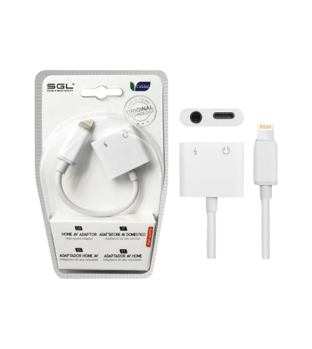 Адаптер за iOs 2в1 – жак порт и зареждане  - T58 - 096070