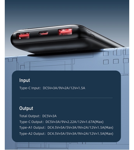 Външна батерия - 10.000mah - 22.5W - P143K - Awei - 888612