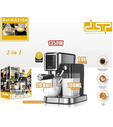 Кафемашина за експресо с пенообразовател за мляко - KA3104 - DSP - 615273