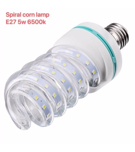 Крушка LED - Спираловидна - E27 - 5W - 6500K - 356908