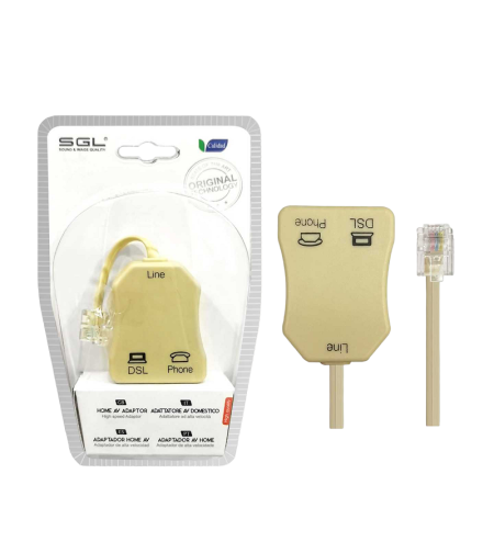 Разклонител на ADSL с филтър за модем/рутер и PSTN - ADSL Splitter - 61063B - 098531