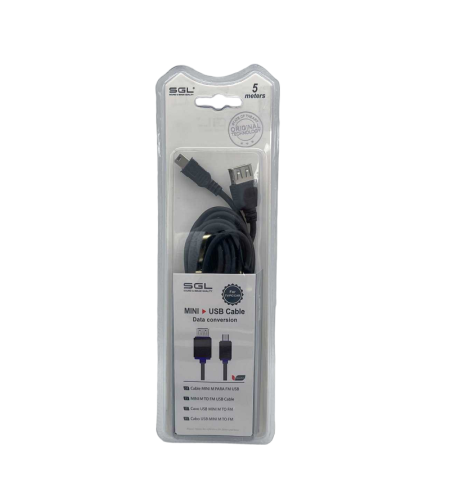 Кабел за прехвърляне на данни - Data - 17S - USB -A женски/USB мини мъжки - 5м - 097503