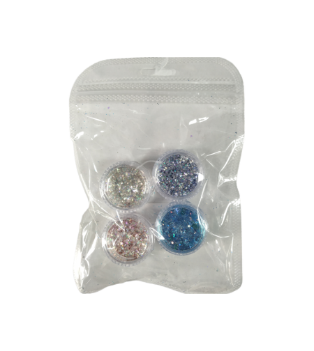 Комплект от  4 броя цветни гел лакове -Glitter - ND138 - 910549