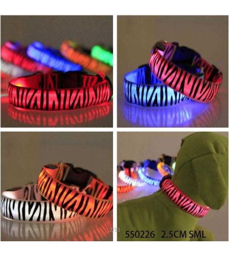 Нашийник за кучета с LED светлини - 2,5 см - S/M/L - 550226