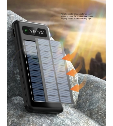 Външна батерия със соларен панел - 4в1 - 10.000mah - YM519 - 810392 - Бяла