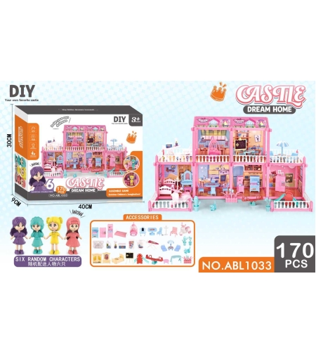 Къща за кукли с 170 части - 1033 - 170pcs - 555556