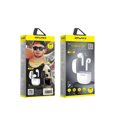 Безжични слушалки с калъф за зареждане - Bluetooth - T28 - Awei - 888889 - Черни