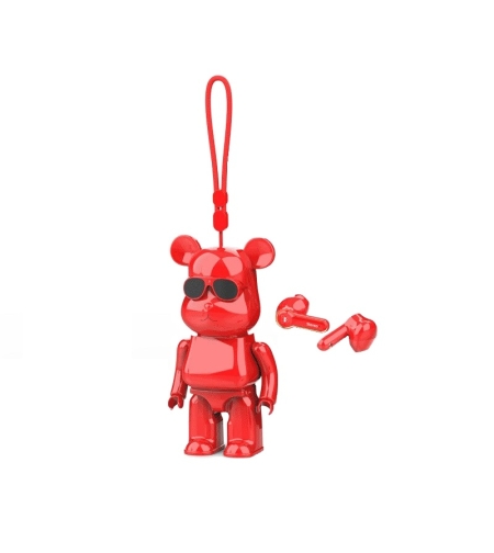 Безжични слушалки Мече - Bluetooth- B5 - 884713 - Червени