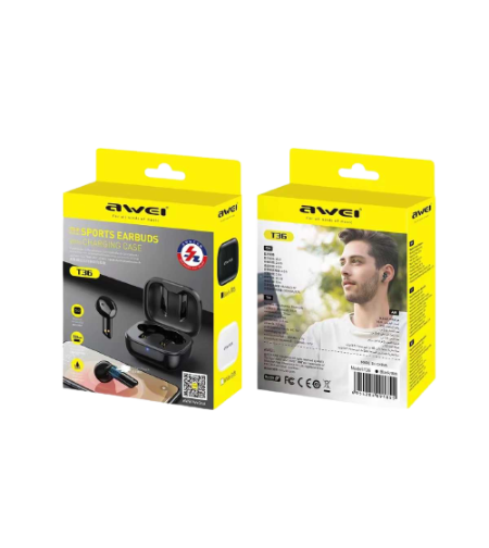 Безжични слушалки с калъф за зареждане - Bluetooth - T36 - AWEI - 888704
