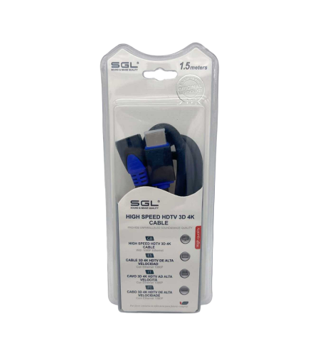 HDMI кабел с 2 мъжки конектора - Ъглов 90° - 1592F - 1,5 м - 095226
