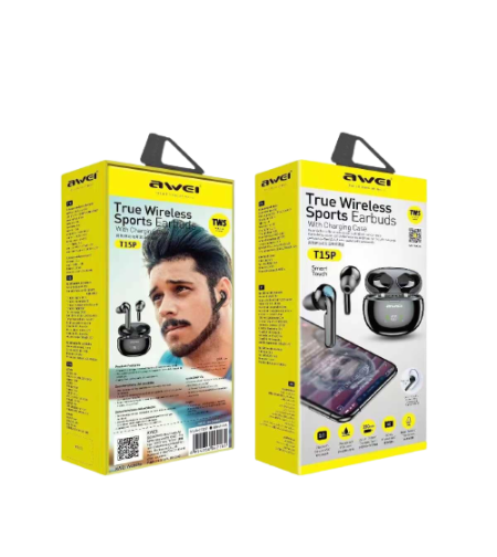 Безжични слушалки с калъф за зареждане - Bluetooth - T15P - AWEI - 888735