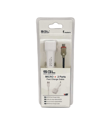 Зарядно за автомобилна запалка с 2 USB порта - Micro USB - FA13-V2 - 1м - 099620