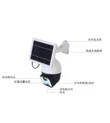 LED прожектор със соларен панел във форма на камера - T30 - 700301