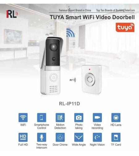 Безжичен звънец за врата с камера - RL-IP11D - 488790