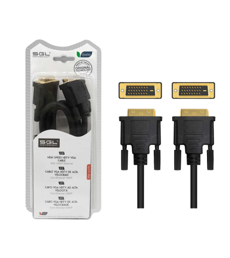 DVI кабел с 2 мъжки конектора - 1595-2  - 1,5 м - 095042