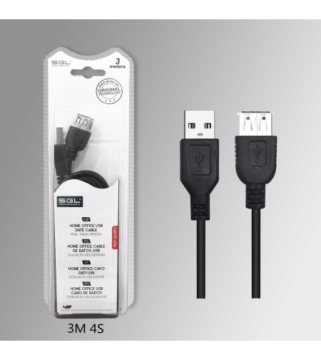 Кабел USB мъжки/женски - 3м - 4S - 197536