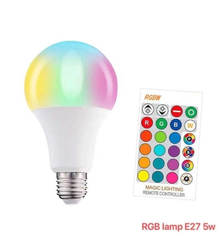 Крушка LED – RGB с дистанционно управлени – E27 – 5W – 513544