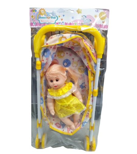 Комплект бебешка количка с кукла - 816BD-5B - 308356