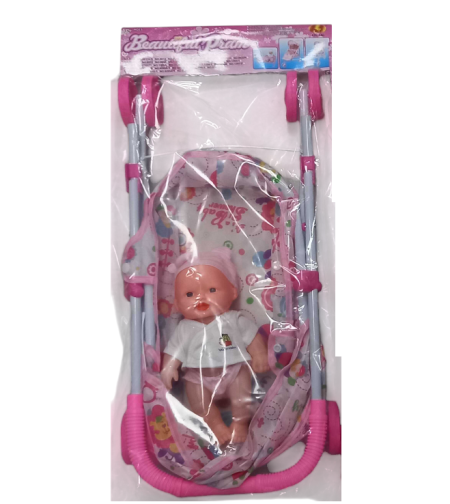 Бебешка количка за игра с кукла - 6616F-4 - 307124 - 307132