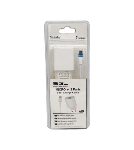 Адаптер за зареждане с кабел и 2 USB порта - Micro USB - Quick Charge - B13-F2 - 1м - 099538