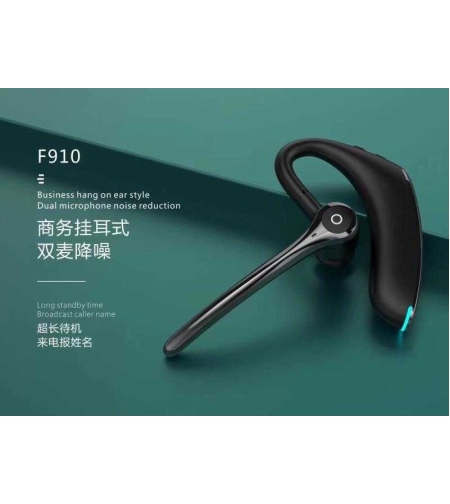 Хендсфри слушалка - Bluetooth - F910 - 887523 - Черна