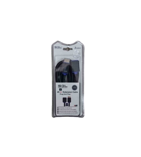 HDMI кабел с мъжки и женски конектор - Ъглов - A1592C - 3м - 095677