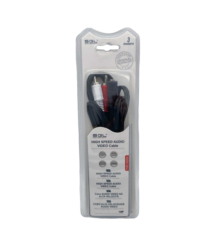 Аудио кабел - 1513 - жак 3,5 мм женски/2xRCA мъжки - 3 м - 096179