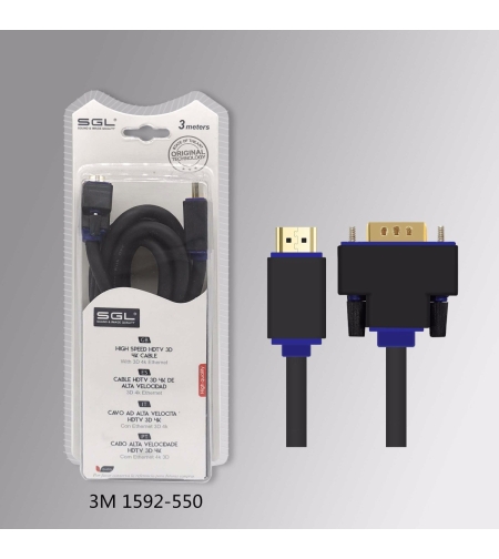 Кабел HDMI към VGA мъжки - 3м - 200424