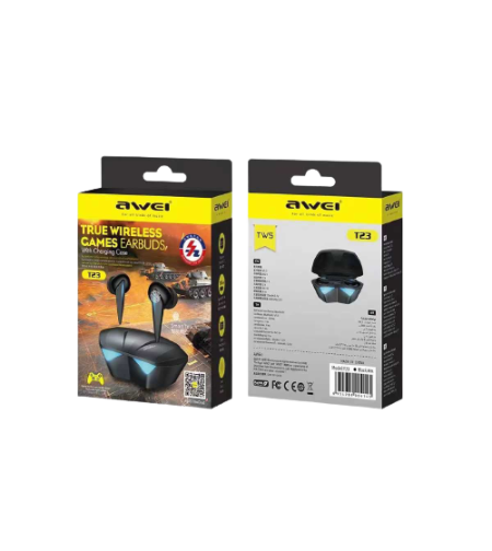 Безжични слушалки с калъф за зареждане - Bluetooth - T23 - AWEI - 888834