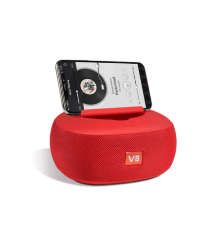 Безжична Bluetooth тонколона с основа за смартфон - V8 - 716880 - Червена