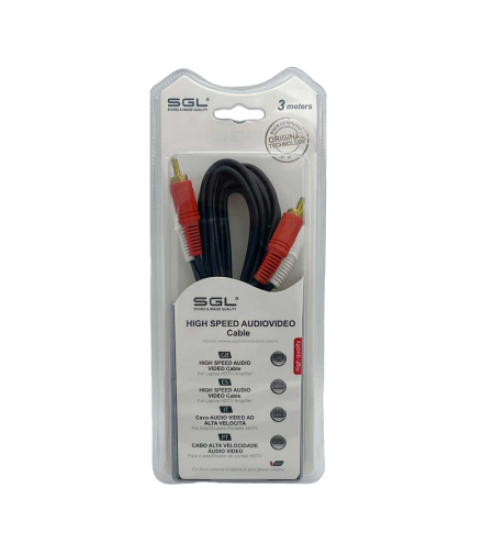 Сигнален RCA кабел - 404 - 2xRCA мъжки/2xRCA мъжки - 3м - 096254