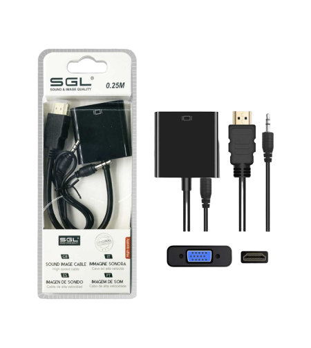 Адаптер VGA към HDMI и жак 3,5 мм - TP1A - 25 см - 095974