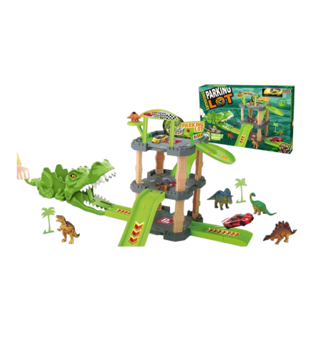 Игрален комплект - Писта с паркинг и динозаври - 8854 - 310463