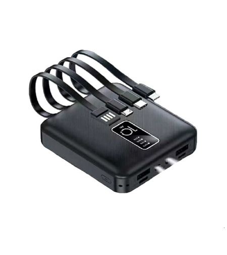 Външна батерия - мини - 4в1 - 10 000mah - S -341 - 884485 - Черна