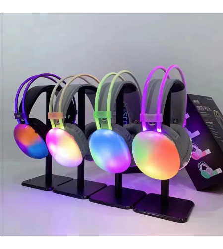 Безжични слушалки с цветно LED осветление - PG580 - 212058 - Бели